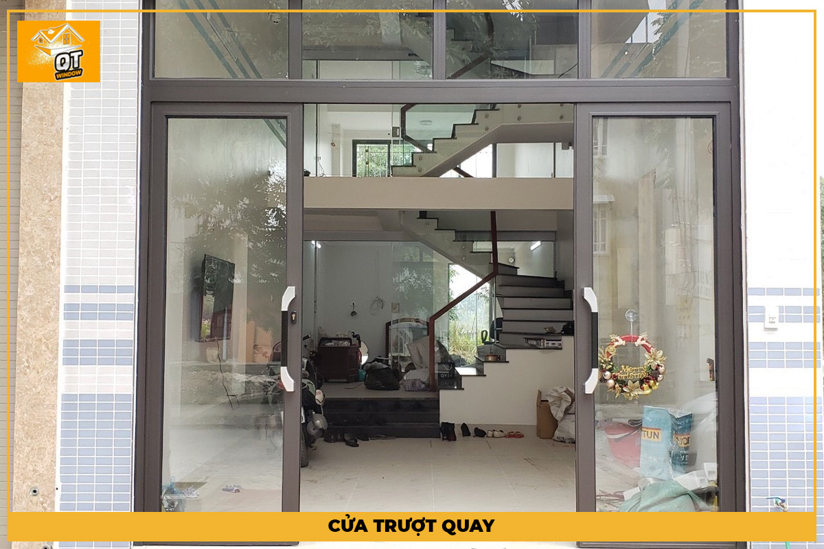 thi công lắp đặt cửa trượt quay