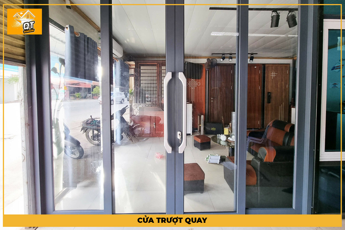 thi công lắp đặt cửa trượt quay